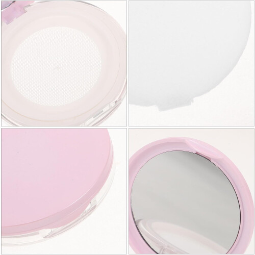 3sets Makeup Tool Powder Case Puff Refillable Powder Box Container Makeup Case Built Mirror for Travel Puff Storage 2
