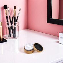 3pcs Bamboo Empty Powder Container Loose Powder Puff Travel Case for Makeup Body Face