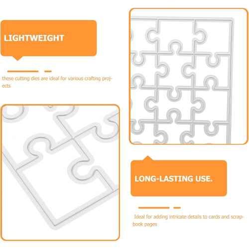 Rectangular Frame Metal Cutting Dies Puzzle Template Aço de carbono DIY papel artesanato Stencils 2