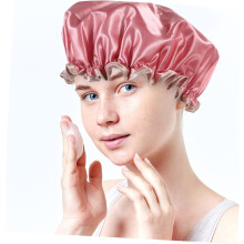Lot de 3 bonnets de douche réutilisables pour femmes, bonnets de bain double couche, imperméables à l'huile, pour sécher les cheveux