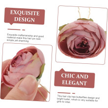 3 Paar Haarspangen mit Seidenblumen in U-Form für Hochzeit, Braut und Abschlussball