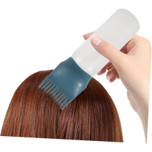 3pcs Hair Dye Bottle Applicator Hair Mixing Bottle Plastic Comb for Scalp Treatment Salon Use
