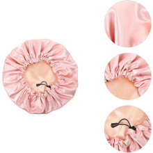 Lot de 3 bonnets de nuit et de bain ajustables en satin, double épaisseur avec bord élastique, pour envelopper les cheveux