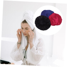 3er-Pack Schlafhauben aus Satin, Haarnetz, Nachtmütze mit elastischem Band für Frauen und Mädchen mit lockigem Haar
