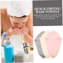 3er-Pack schnelltrocknende Haarhandtücher, saugfähig, schnelltrocknend, komfortabel für Mädchen und Frauen, weiß, rosa, grau