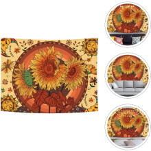 Mandala-Sonnenblumen-Wandteppich aus Polyester im Bohème-Stil, vielseitig einsetzbar, zum Aufhängen.