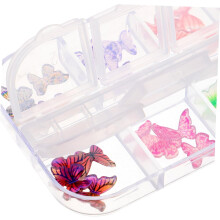 DIY Acryl-Nägel Schmetterlings-Nagelanhänger Glitzer-Ornamente Künstlerbedarf-Set