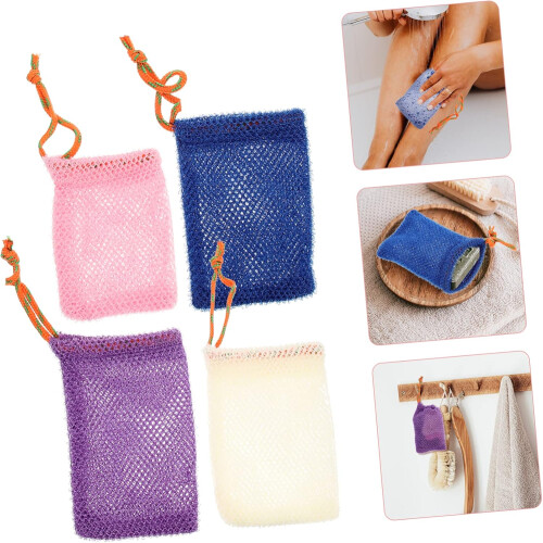 24pcs Drawstring Soap Foaming Bag Bubble Maker for Bathing Supply Soap Pouch Drawstring Bag 2