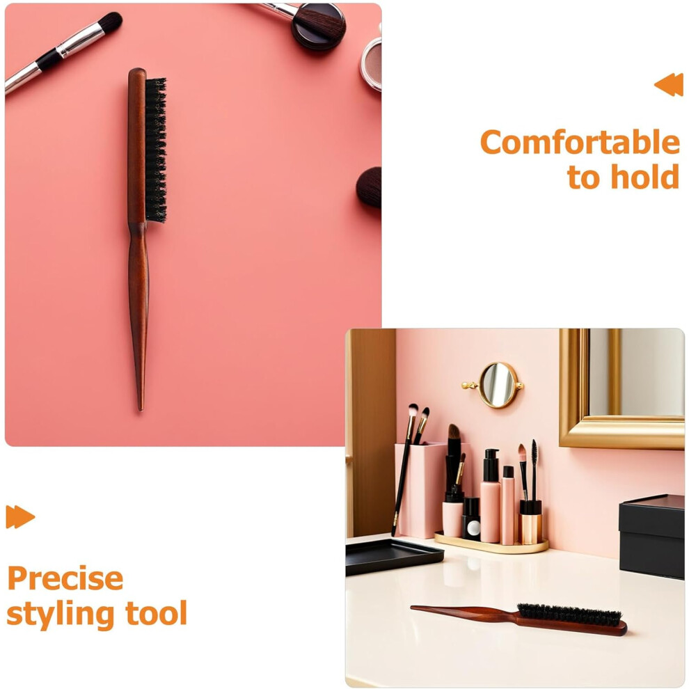 Hkhbjs 3Pcs Boar Bristle Hair Comb Tail Pick For Backcombing Smoothing And Volume Creation Professional Styling Comb For Women