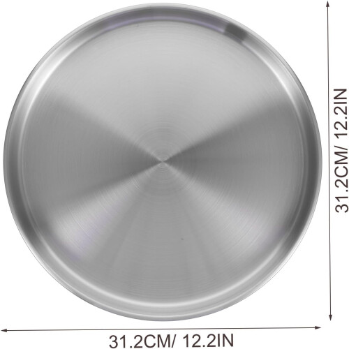 Serveringsbrett med oppbevaringsfat i rustfritt stål, 30 cm diameter, premium, multifunksjonelt 1