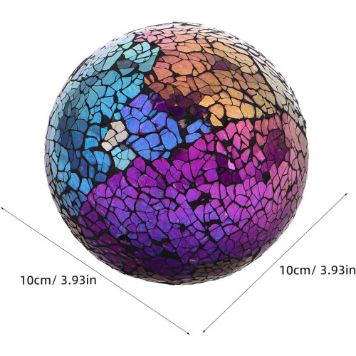 Conjunto de bolas decorativas de esfera de mosaico de vidro de 4 polegadas de 3 núcleo de espuma, design artístico único 1