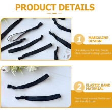 Elastici per capelli senza pieghe, 30 pezzi, neri, piatti, elastici, per coda di cavallo, ad alta elasticità