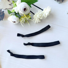 Gomas para el cabello para hombre, 30 unidades, negras, elásticas, planas, para coleta, de alta elasticidad.
