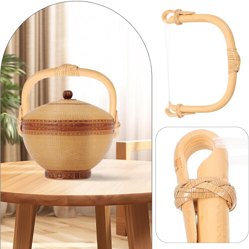 Mango de bambú para tetera, mango de repuesto para tetera, superficie lisa y resistente, color beige. 2