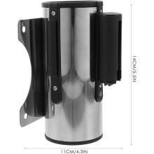 Bandă de siguranță retractabilă din oțel inoxidabil, montată pe perete, 2 m, bandă telescopică roșie de izolare