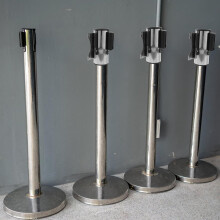 Stainless Steel Wall Mounted Retractable Safety Barrier Tape 2m Red Telescopic Isolation Strip