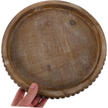 Puinen koristeellinen tarjotin, pyöreä, vintage-tyylinen, pöydälle, söpö tarjoilualusta, kevyt, maalaismainen puukoriste