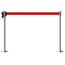 Ausziehbares Sicherheitsbarriereband aus Edelstahl zur Wandmontage, 2 m, rot, teleskopierbarer Isolierstreifen