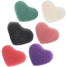 Esponjas faciais de 24pcs em forma de coração para lavagem facial Esponjas esfoliantes