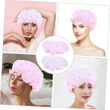 Lot de 4 bonnets de bain élastiques double couche, épais et confortables pour une utilisation quotidienne.