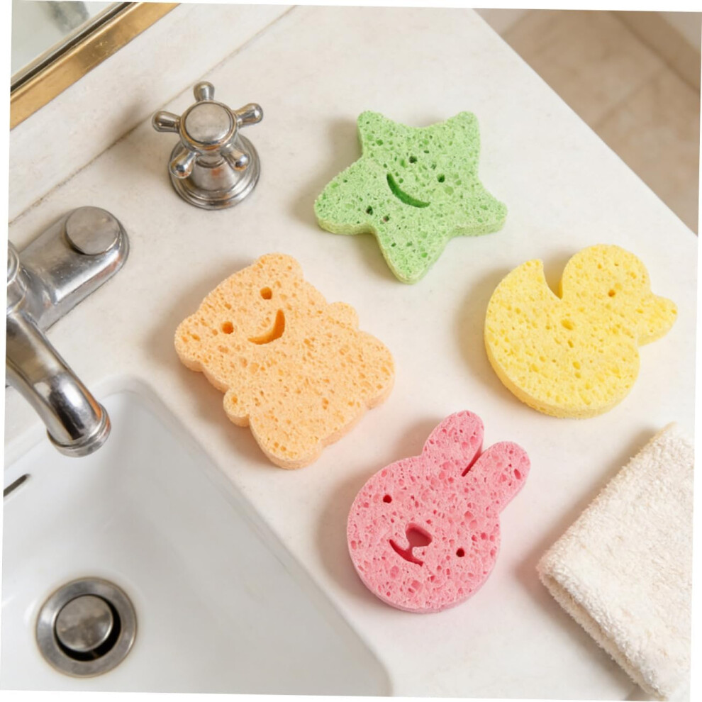 Hkhbjs 4Pcs Bath Sponge And Bath Towel For Boy Girl And Boy Girl Cartoon Design Shower Sponges For Bathing