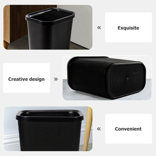 Cestino in plastica di capacità adeguata per uffici e hotel, robusto e resistente. 2