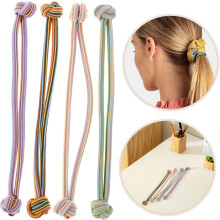 4 buc elastice pentru coadă de cal, suporturi pentru femei, elastice, benzi de păr, frânghii, accesorii pentru fete, fără legături de tragere