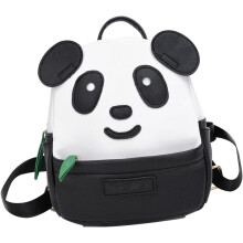 Reiserucksack mit Panda-Motiv für Jungen, kleine schwarze, verstellbare Schultergurte, weicher Schulrucksack
