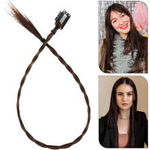 4 Stück dunkelbraune Zöpfe, Clip-in-Pferdeschwanz, synthetische Haarteile, 50 cm (19,65 Zoll) für Damen, Kostüm-, Cosplay- und Partyaccessoires