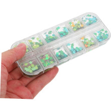 St Patrick's Day Nail Stickers Nail Art Decorations Green Sequins for Holiday Manicure Party Decor