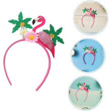 4er-Set Flamingo-Stirnbänder, Hawaii-Party-Dekorationen, Blumen-Palmen-Stirnbänder, Damenaccessoires