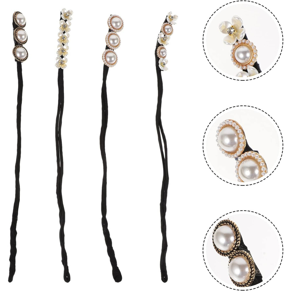 Hkhbjs 4Pcs Hair Tie Donuts Bun Maker Diy Hairstyle Tool Hair Styling Accessory For Women Girls For Quick And Easy At Home
