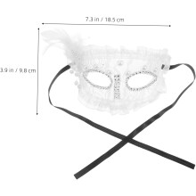 Mască elegantă de carnaval cu plume, cu jumătate de față, din dantelă, accesoriu pentru femei