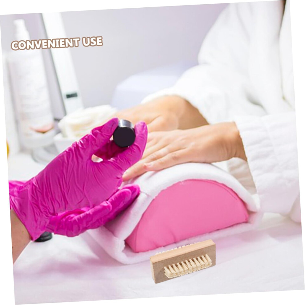 Hkhbjs Wooden Nail Brush Double Sided Natural Bristle Nail Polish Remover Brush