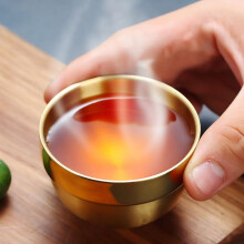 Bicchiere da liquore domestico in acciaio inox da 80 ml, colore oro, design creativo e unico.