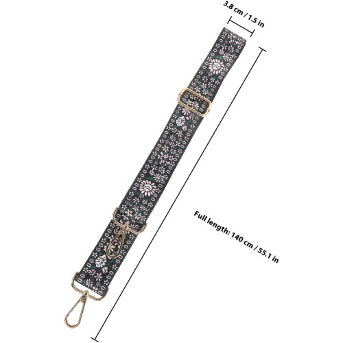 Adjustable Banjo Strap Vintage Patterned Polyester Banjo Shoulder Strap with Metal Buckle Comfortable 1