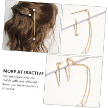4er-Pack Haarspangen mit Perlenfransen, glänzende Haarspangen aus Legierung für Damen-Haarschmuck-Styling