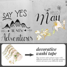 6 tekercs ókori témájú washi papír dekoratív szalagok scrapbookinghoz és naplókhoz