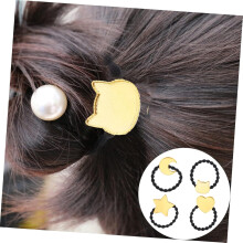 DIY Hair Ring 4Pcs 3.5Cm Alloy Frame Hair Ties for Girls Friends Daily Life Parties