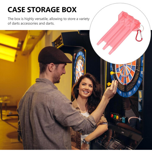 Portable Red Plastic Darts Organizer Case, Lightweight Wear-Resistant Hardshell Storage Box 2