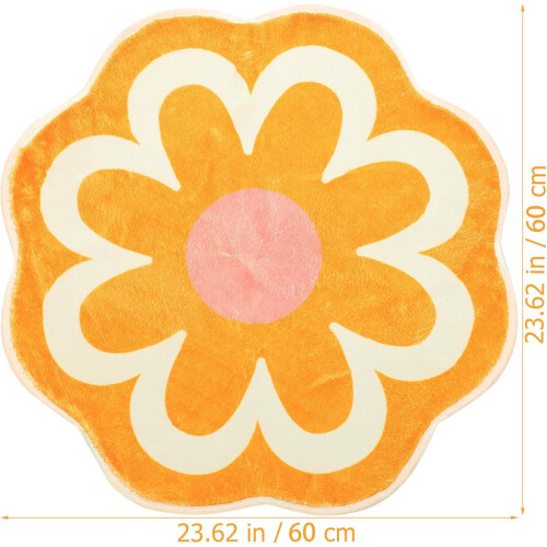 Gelbe, blumenförmige, dekorative Duschmatte aus Polyester, wasserabsorbierend 2