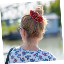 4 elastische Haargummis für Damen, Haargummis mit Blumendekor, Haaraccessoires für Mädchen, bequemes Material, sicher für den Langzeitgebrauch