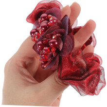 4pcs Elastic Hair Ties for Women Ponytail Holders Flower Decor Hair Accessories for Girls Comfortable Fabric Safe for Long Term Use