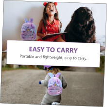 Einhorn-Mini-Rucksack, Plüsch-Schultertasche, kleine Schultasche für Mädchen, Reisetasche, violett, weich