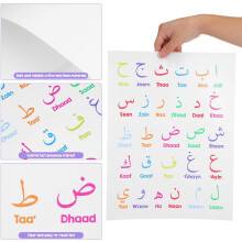 Arabisches Alphabet und Zahlen – Lernposter, 30 x 40 cm, Wandbild aus Baumwollleinen