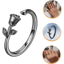 Silberner Blumenring im Vintage-Stil, eleganter Damenring für besondere Anlässe