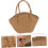 Gewebte Strohhandtasche im Boho-Stil, khakifarben, Schultertasche 4