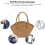 Gewebte Strohhandtasche im Boho-Stil, khakifarben, Schultertasche 5