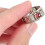 Adjustable Silver Mythical Beast Ring for Men Women, Retro Amulet Band with Wealth Cloud Pattern 7