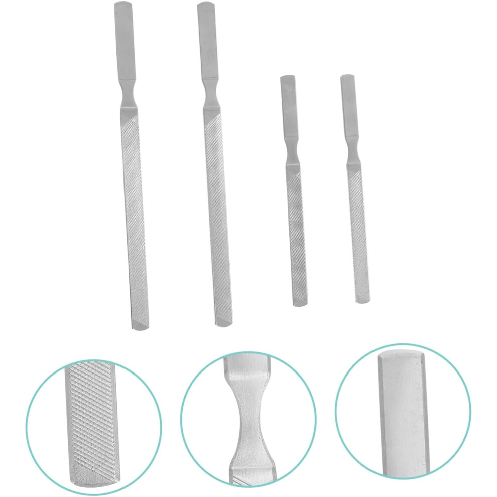 Hkhbjs 4Pcs Manicure File Fingernail Nail Files Stainless Steel Salon Quality Nail Art Tools